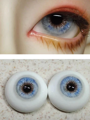 ドール用アイ レジン石膏アイ 三白眼 ブルー ラメ入りタイプあり 12mm/14mm/16mm/18mmサイズ用 BJD