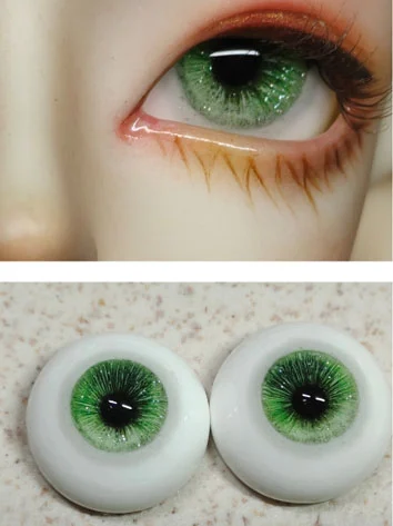 ドール用アイ レジン石膏アイ 三白眼 緑色 ラメ入りタイプあり 12mm/14mm/16mm/18mmサイズ用 BJD