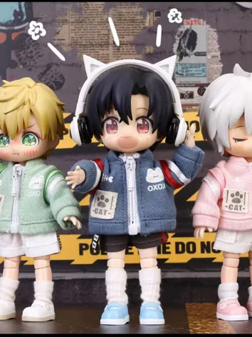 オビツ服 ドール 人形 コート ピンク/ブルー/グリーン/ブラック 11cm OB11 1/12サイズ