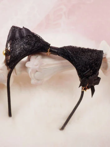 ドール用カチューシャ 髪飾り ブラック SD/MSD/blytheサイズ人形用 BJD