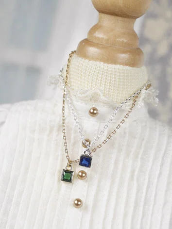 ドール用ネックレス 飾り物 ブルー/緑色 SD/MSD/幼SDサイズ人形用 BJD