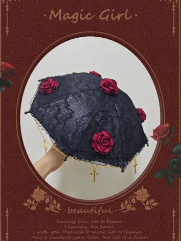 ドール用傘 MSD/SDサイズ人形用 レス製人形用傘 ブラック/ホワイト 撮影道具