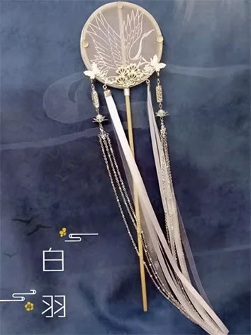 ドール用扇子 アクセサリー レース扇子 ブラック/ホワイト SDサイズ 球体関節人形 BJD