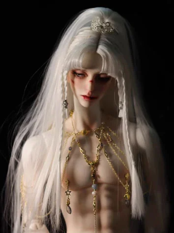 ドール用ウィッグ 編みウィッグ ホワイト MSD/小顔SD/SDサイズ人形用