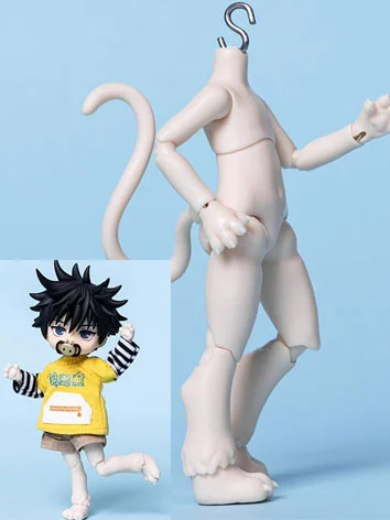 ドール用ボディ 猫タイプ 10cm 1/12分人形用 球体関節人形用