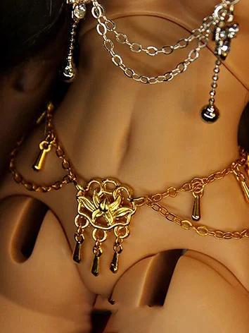 BJDドール用 腰チェーン ゴールド 腰飾り 1/5サイズ/YOSDサイズ人形通用