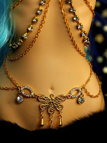 BJD DOLL ドール用 腰用チェーン ゴールド 腰飾り 70cm/SD/MSDサイズ人形用