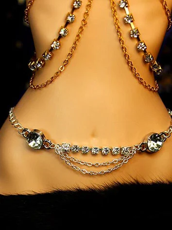 BJD DOLL ドール用 腰用チェーン ゴールド 腰飾り 70cm/SD/MSDサイズ人形用