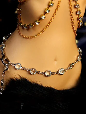 BJD DOLL ドール用 腰用チェーン ゴールド 腰飾り 70cm/SD/MSDサイズ人形用