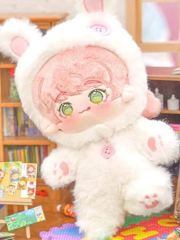 着せ替えぬいぐるみ用服 ふわふわ兎タイプ ホワイト 20cm