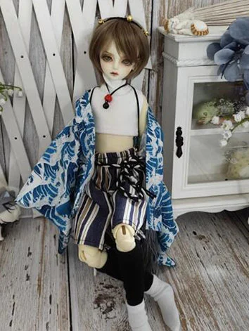 ドール用服 改良和風服 衣装セット ブルー MSDサイズ用 男の子用