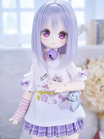 ドール用ウィッグ ホワイト/ブラック/ピンク/パープル SD/MSDサイズ人形用 BJDDOLL