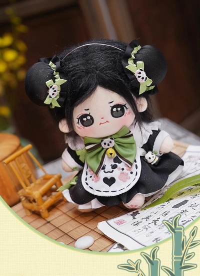 ぬいぐるみ服 着せ替え パンダ メイド 『知竹常楽』20cmぬいぐるみ用