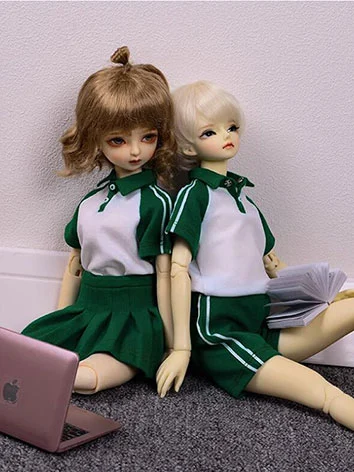ドール用服 夏運動セット 男/女 緑色/ピンク ID75/LS73/Popo68/SD/MSD/幼SDサイズ人形用