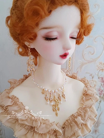 ドール用 ネックレス+ピアス ゴールド 70cm/SD/MSDサイズ人形用 BJDDOLL