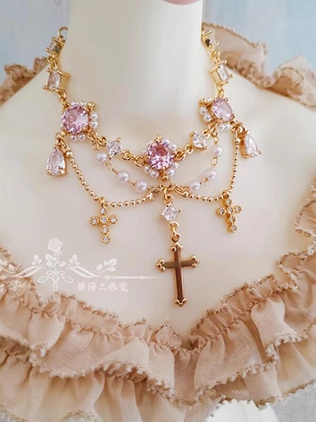 ドール用 ネックレス ピンク 70cm/SD/MSDサイズ人形用 BJDDOLL