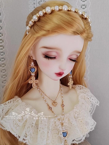ドール用 ネックレス+ピアス ブルー 70cm/SD/MSDサイズ人形用 BJDDOLL