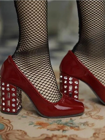 ドール用お靴 ハイヒール ブラック/ベージュ/赤色 女の子 SDサイズ人形用 BJD