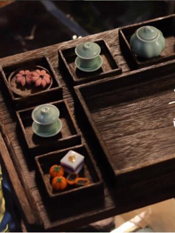 ドール用茶盤 7点セット ブラック SD/70cmサイズ人形用 BJDDOLL 青山