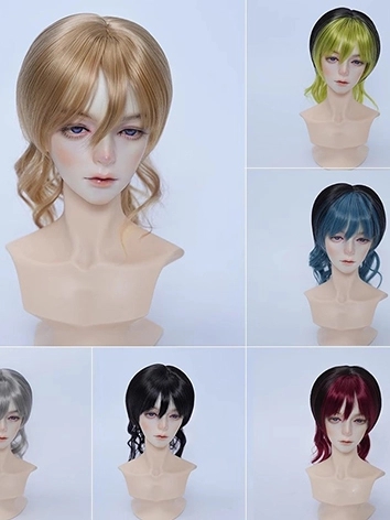 BJD ドール用ウィッグ ショートウィッグ ポイントカラー 小顔SD/SDサイズ人形用