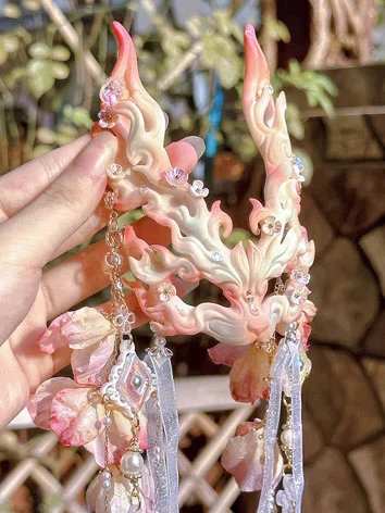 ドール用マスク 【桃花卯兔】メイク付きレジンマスク MSD/SD/70cmサイズ人形用 BJD