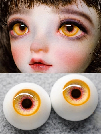 BJD ドール用アイ 石膏アイ【金星3】黄色 10mm/12mm/14mm/16mm/18mm