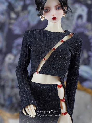 BJDドール用 ワンピース ブラック MSD/SDGR/SDサイズ用