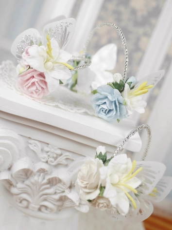 ドール用カチューシャ 髪飾り ブルー/ピンク/ホワイト BBサイズ人形用 BJD