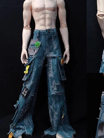 ドール服 ダメージジーンズ ブルー 男用 SOOM ID75サイズ人形用 BJD DOLL XJO