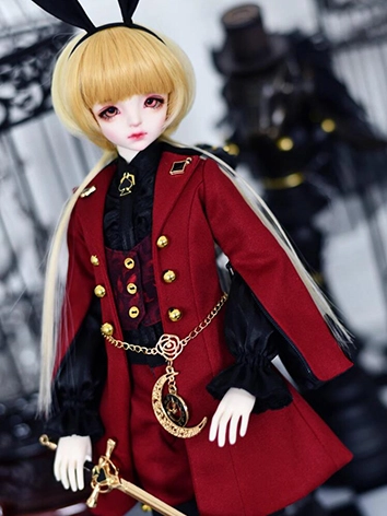 BJDドール用 洋服『花兎』赤色 男の子用 オーダー製作 MSD/MDDサイズ人形用