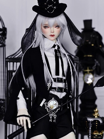 BJDドール用 衣装セット『時計兎』ブラック 男の子用 オーダー製作 MSD/MDDサイズ人形用