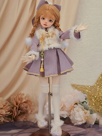 BJDドール用服 チャイナドレス 女の子用 紫色 MSDサイズ人形通用