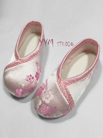 ドール用お靴 古風靴  シルク ピンク/ブルー/ホワイト/ブラック/レッド/グリーン/レッド/ブルー YOSD/MSD/SD/70cm/1/2サイズ人形用 球体関節人形用 BJD 梅花