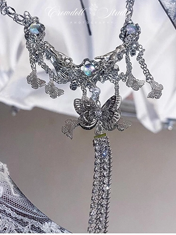 ドール用ネックレス シルバー SD/70cmサイズ人形用 BJD