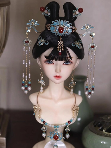ドール用髪飾りセット ブルー 古装用 飾り物 小物 SD/70cmサイズ人形通用 BJD