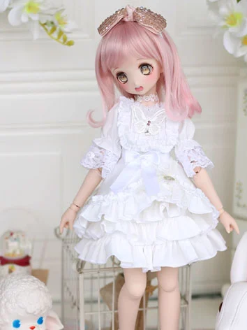 ドール用服 ワンピース ホワイト MSD/MDDサイズBJD人形用