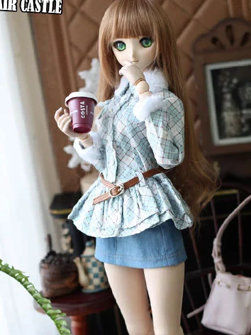 ドール用服 シャツ ブルー ピンク DDサイズBJD人形用