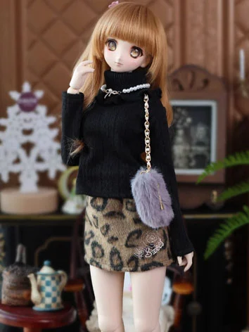 ドール用服 衣装セット セーター スカート ブラック DDサイズBJD人形用