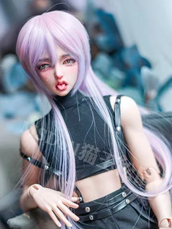 ドール用ウィッグ ロングストレート ポイントカラー ピンク SD/小顔SD/MSD/YOSDサイズ人形用