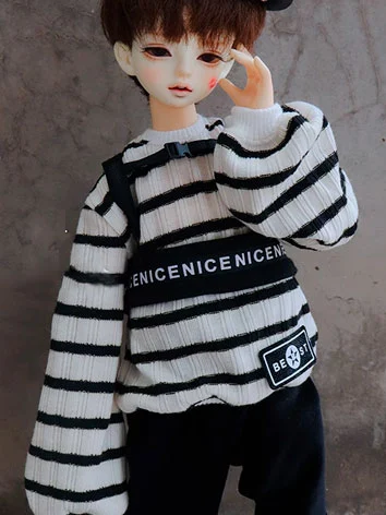 ドール用服 Ｔシャツ 縞柄 MSD/幼SDサイズ用 BJD