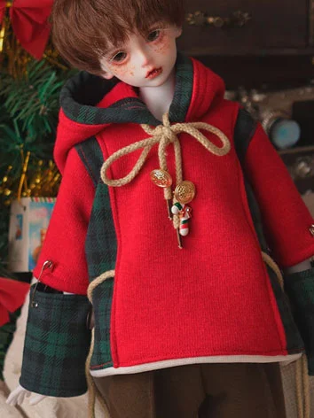 ドール用服 パーカー レッド MSDサイズ用 球体関節人形用 BJD