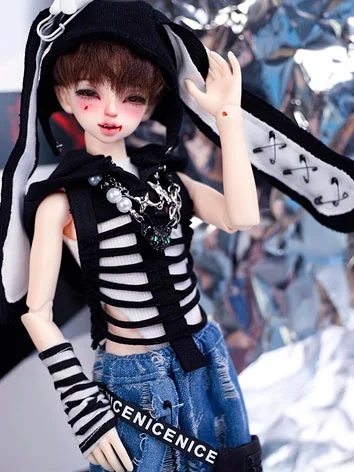 ドール用服 髑髏トップス ブラック MSDサイズ用 球体関節人形用 BJD