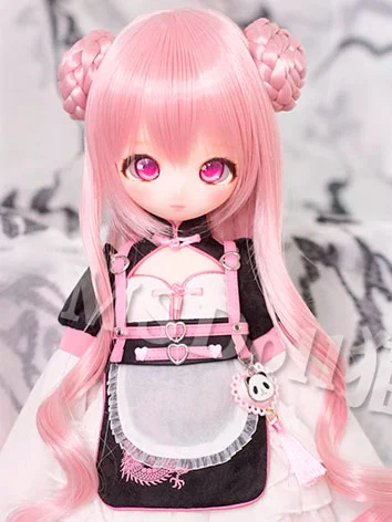 ドール用ウィッグ 団子 ロング 前髪 ゴールド ピンク ホワイト YOSD/MSD/SDサイズ人形用