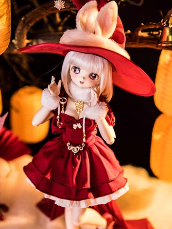 ドール用服 魔法師 赤色 MSDサイズ人形用 球体関節人形