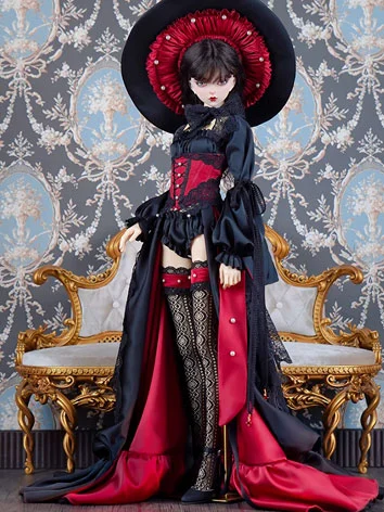 ドール用服 宮廷風衣装セット ブラック SDGR/SD16/POPO68/ID75サイズ用 BJD