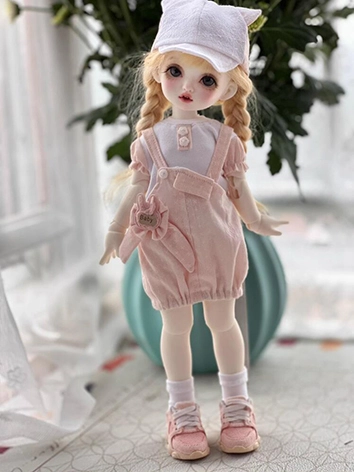 ドール用服 ワンピース ピンク/グレー 女用 YOSD/MSD/1/5/kumakoサイズ人形用