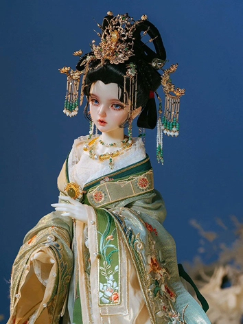 ドール用ウィッグ 中華古風定形 ブラック 女の子用 小顔SD/SDサイズ人形用 BJD