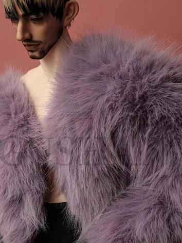 ドール用服 男性用 ファー・コート ブラック/ホワイト/パープル 男用 SD/70cm/75cmサイズ用 BJD