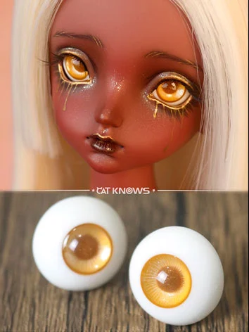 ドール用アイ レジンアイ 樹脂アイ オレンジ 12mm/14mm/18mmサイズ人形用 BJD B04