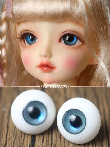 ドール用アイ レジンアイ 樹脂アイ ブルー 12mm/14mm/18mmサイズ人形用 BJD B09